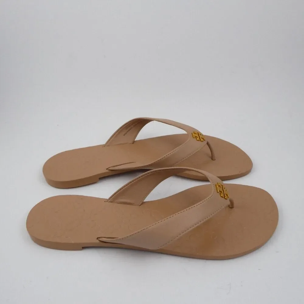 Tory Burch Monroe Women’s US 8.5 M Light Makeup Blush Leather Thong Sandals